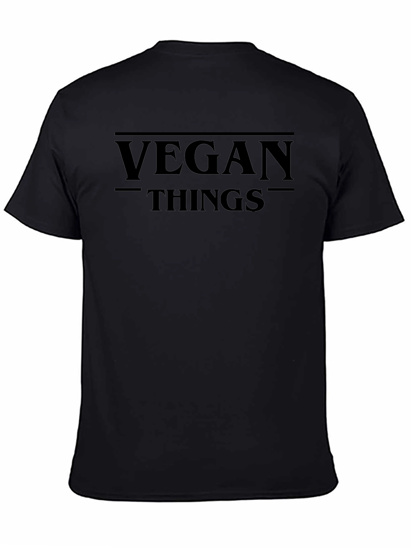 Vegan Things Graphic T-Shirt - Trendy Black Tee
