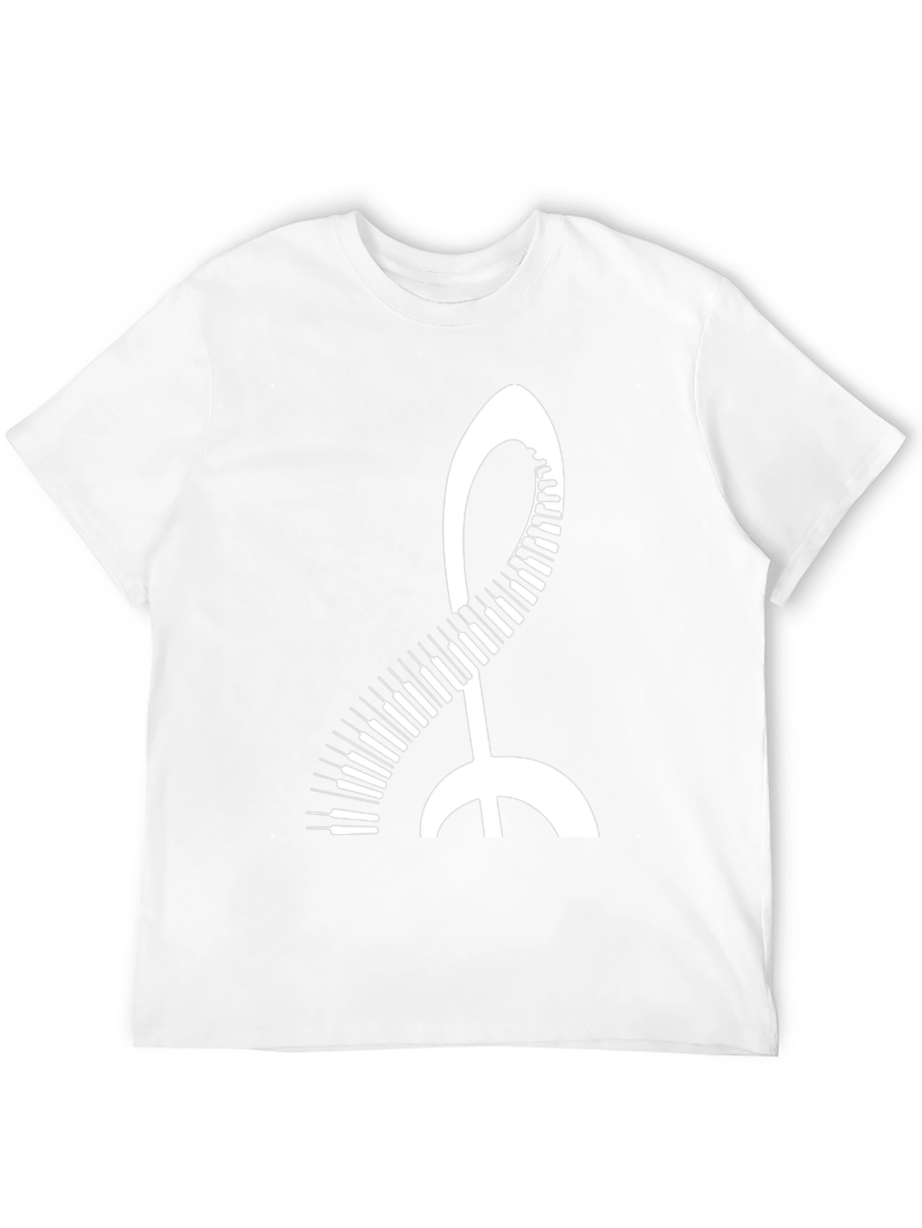 Music Treble Clef Piano Keys Black T-Shirt