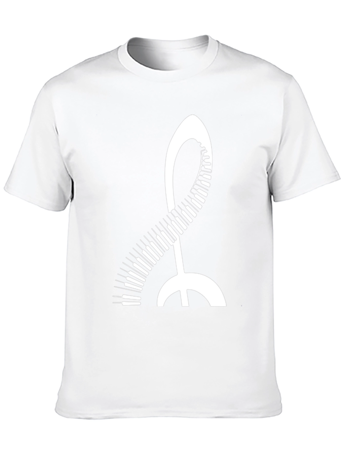 Music Treble Clef Piano Keys Black T-Shirt