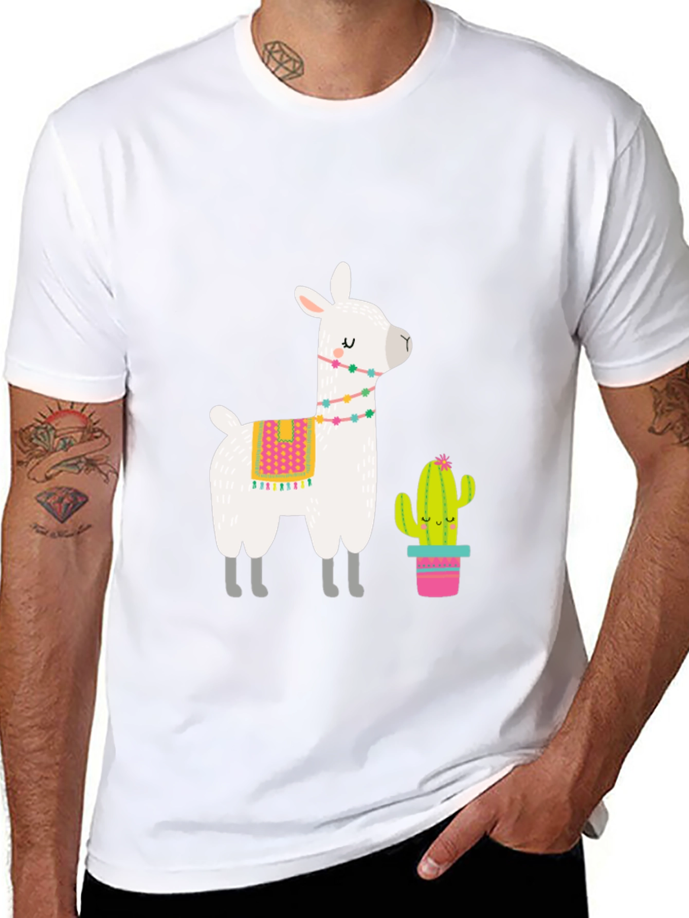Llama & Cactus Graphic Tee - Black