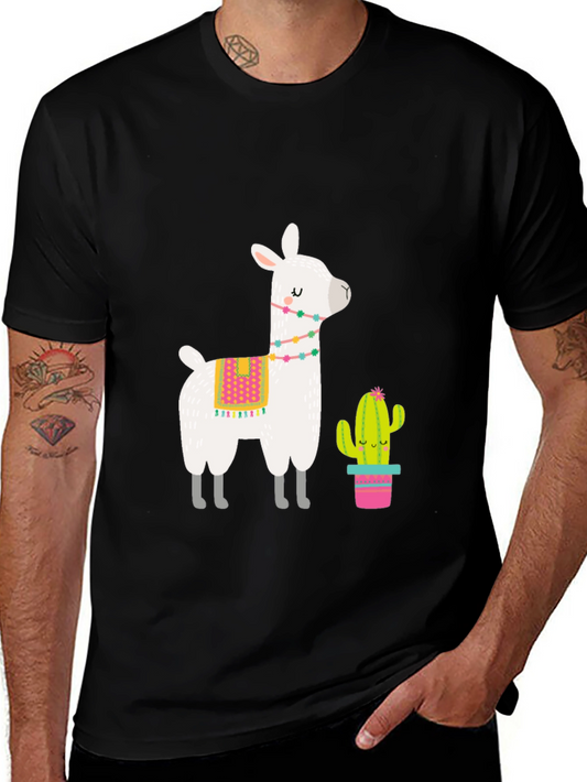 Llama & Cactus Graphic Tee - Black