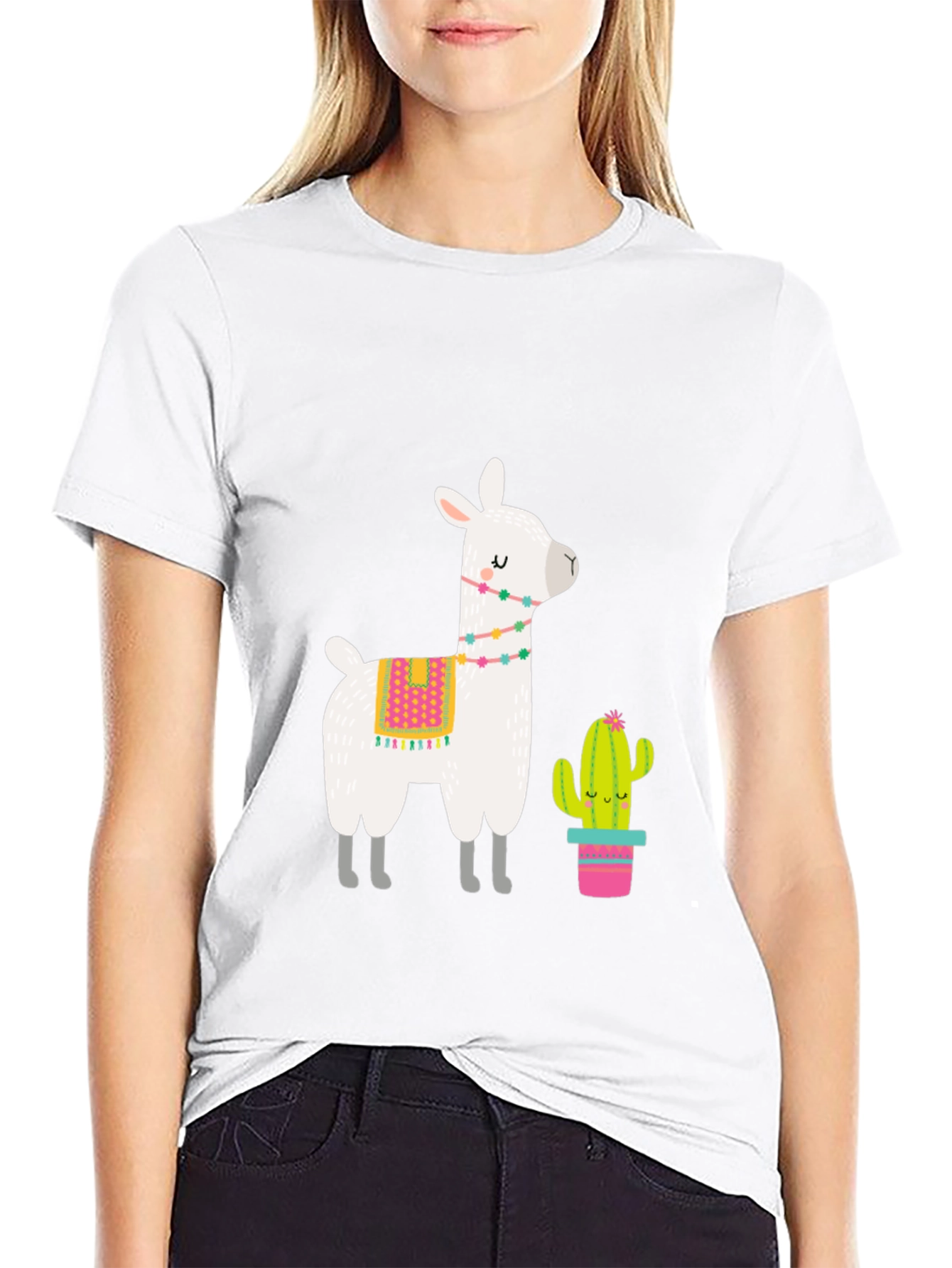 Llama & Cactus Graphic Tee - Black