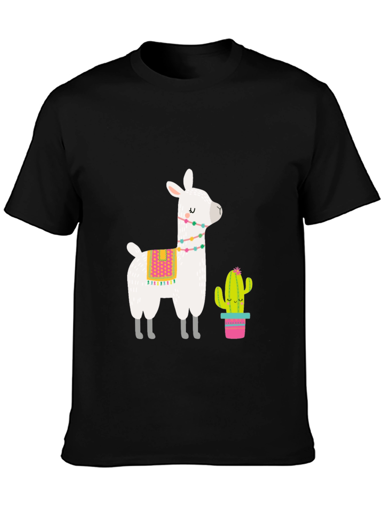 Llama & Cactus Graphic Tee - Black