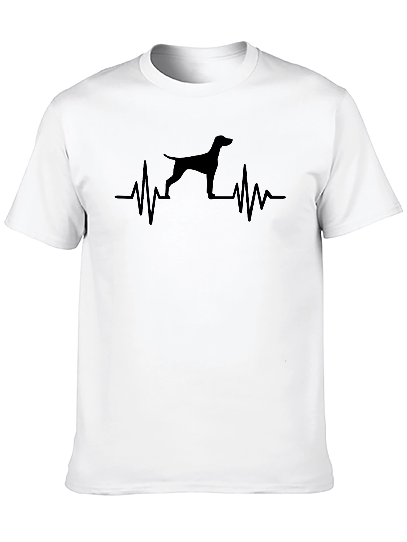 Dog Heartbeat Graphic T-Shirt - Black