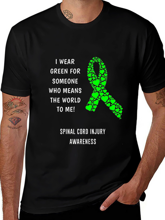 Spinal Cord Injury Awareness Green Ribbon T-Shirt