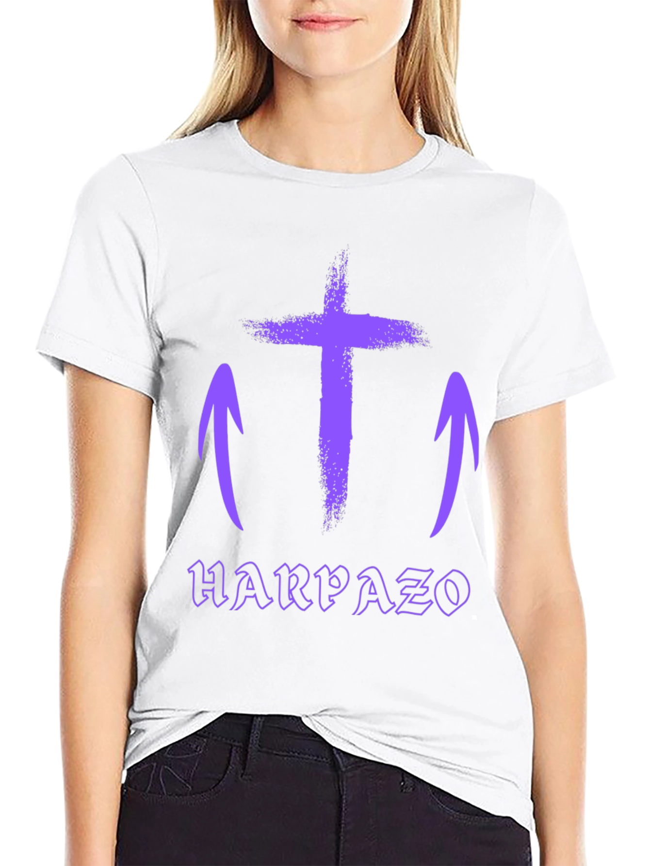 Grunge Cross Graphic Tee - Harpaso Black T-Shirt
