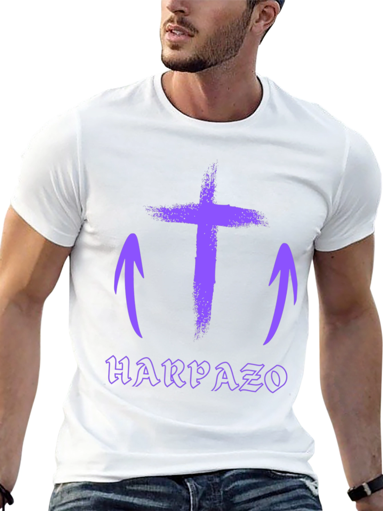 Grunge Cross Graphic Tee - Harpaso Black T-Shirt