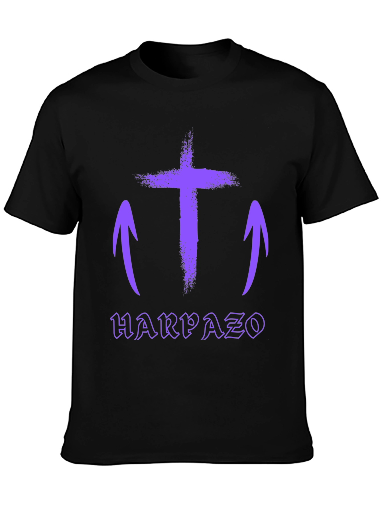 Grunge Cross Graphic Tee - Harpaso Black T-Shirt