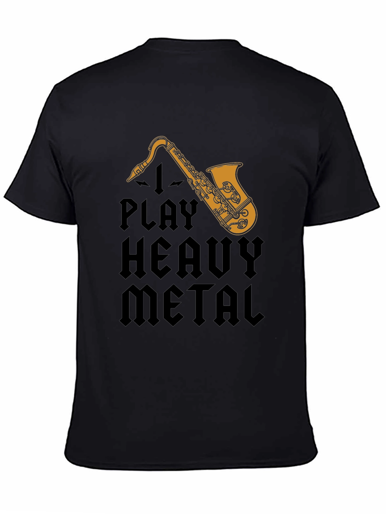 I Play Heavy Metal Saxophone Black T-Shirt