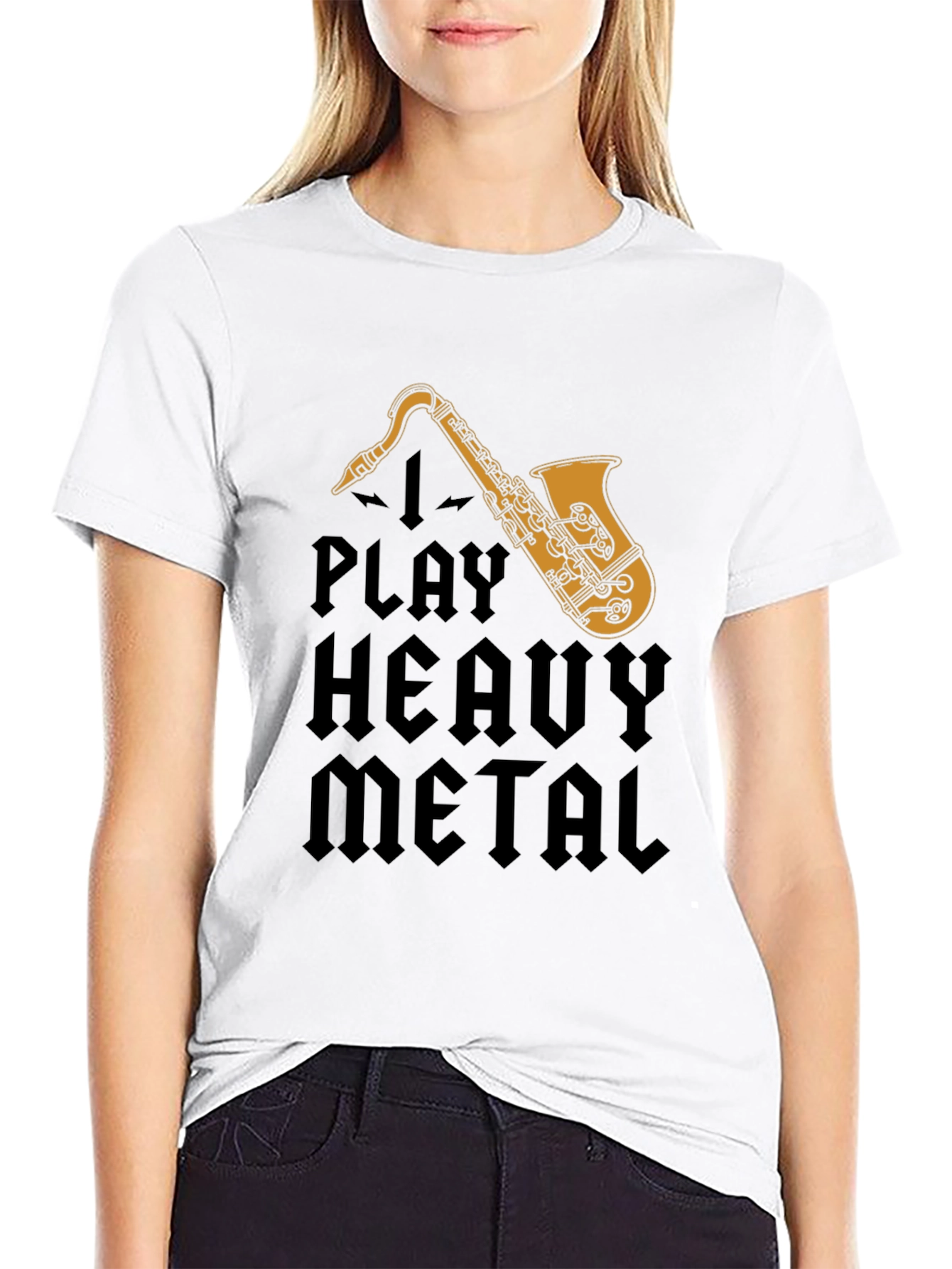 I Play Heavy Metal Saxophone Black T-Shirt