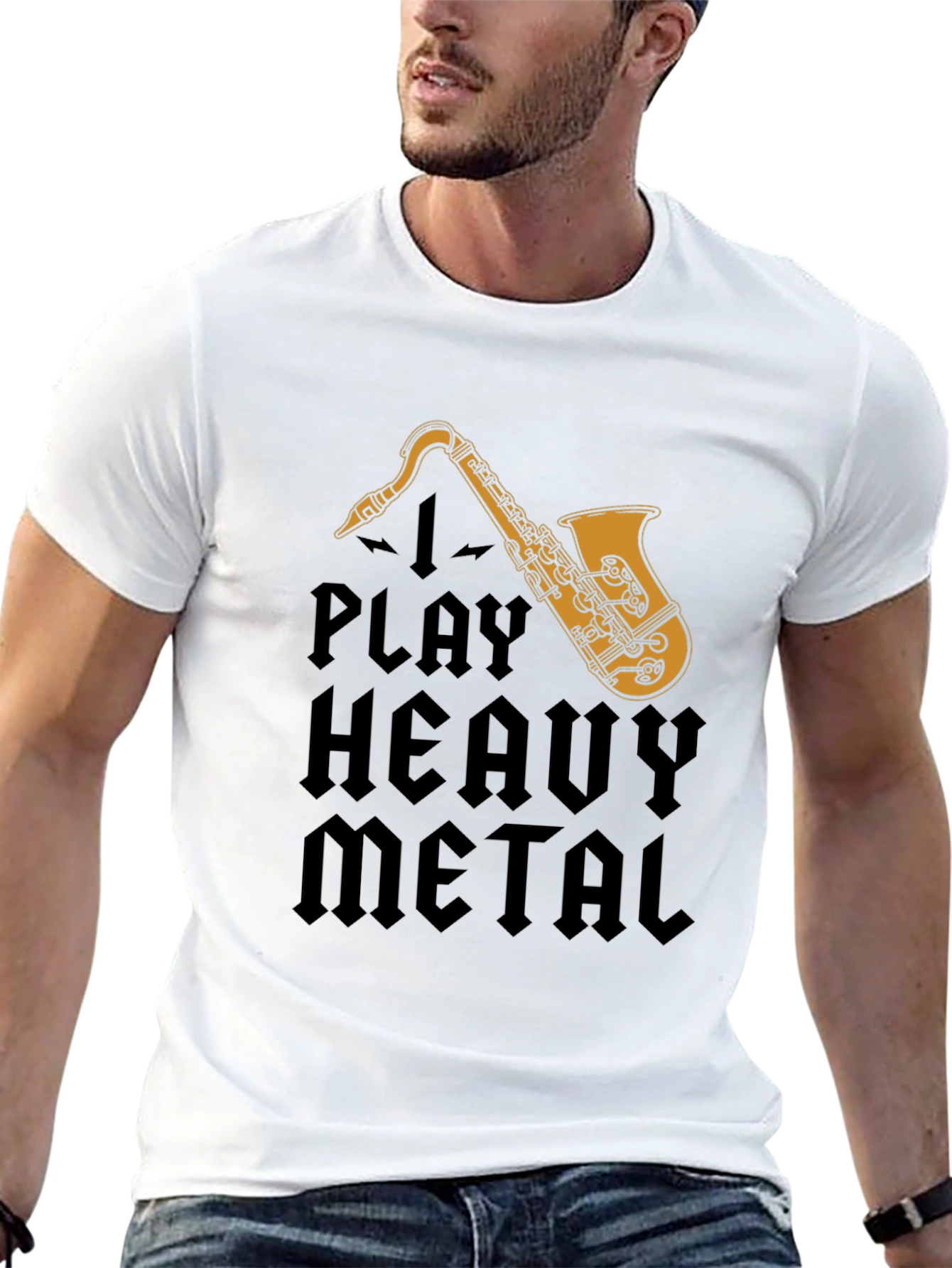 I Play Heavy Metal Saxophone Black T-Shirt