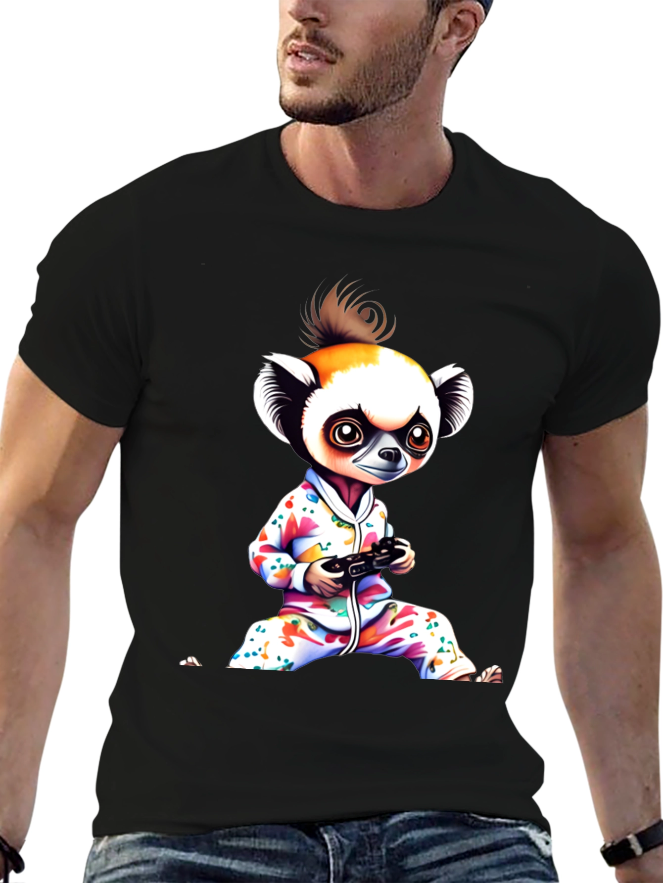 Gamer Lemur Graphic Tee