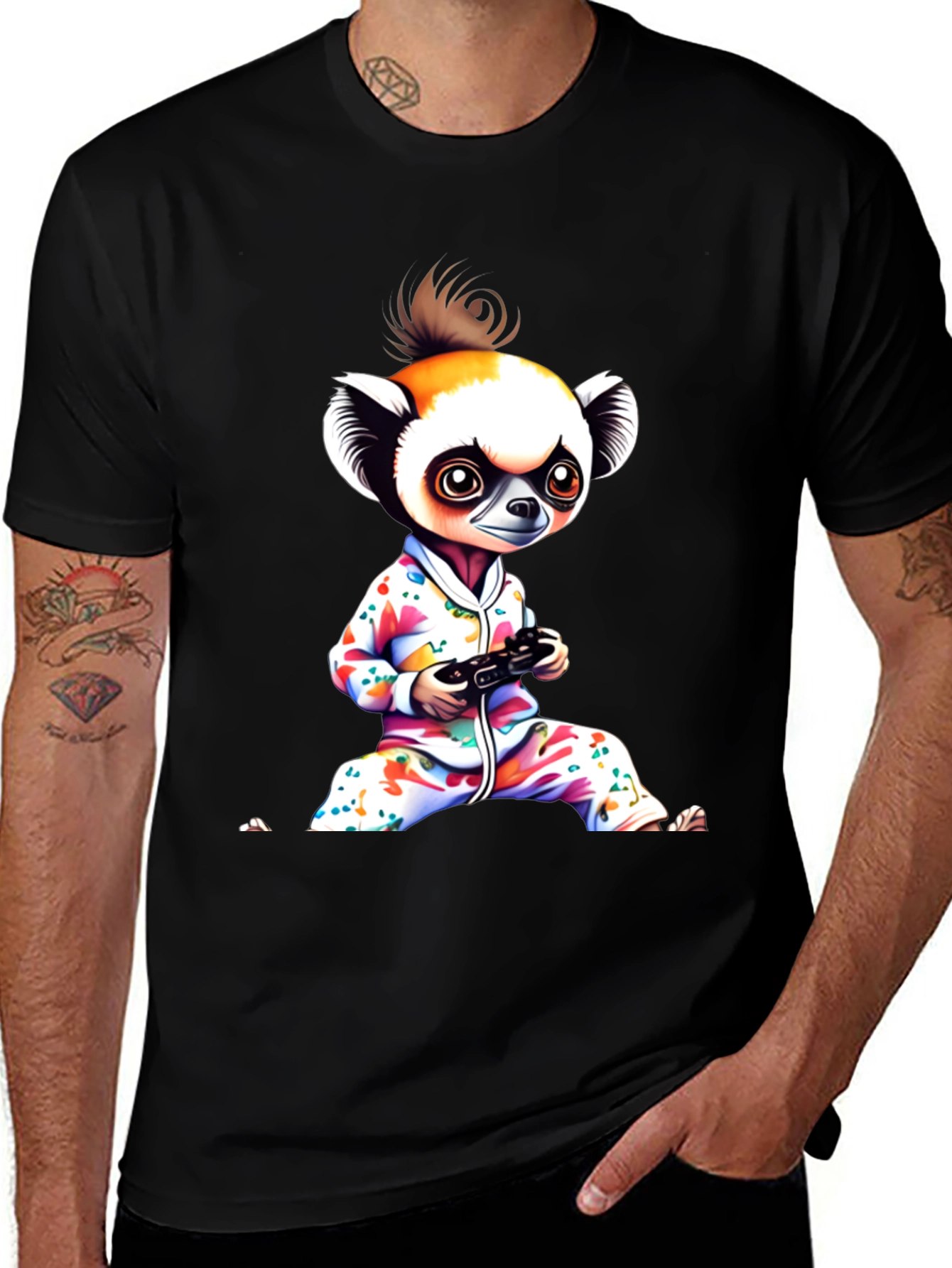 Gamer Lemur Graphic Tee