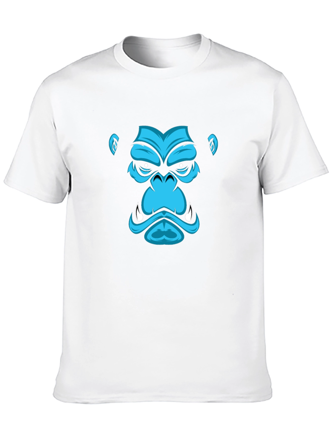 Blue Gorilla Graphic Print Black T-Shirt
