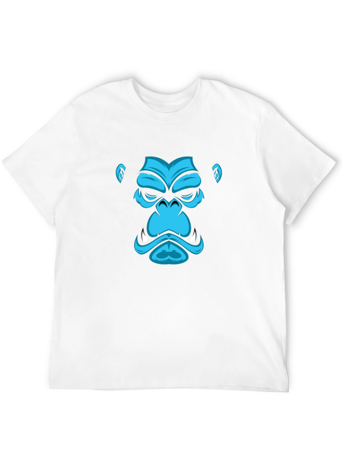 Blue Gorilla Graphic Print Black T-Shirt