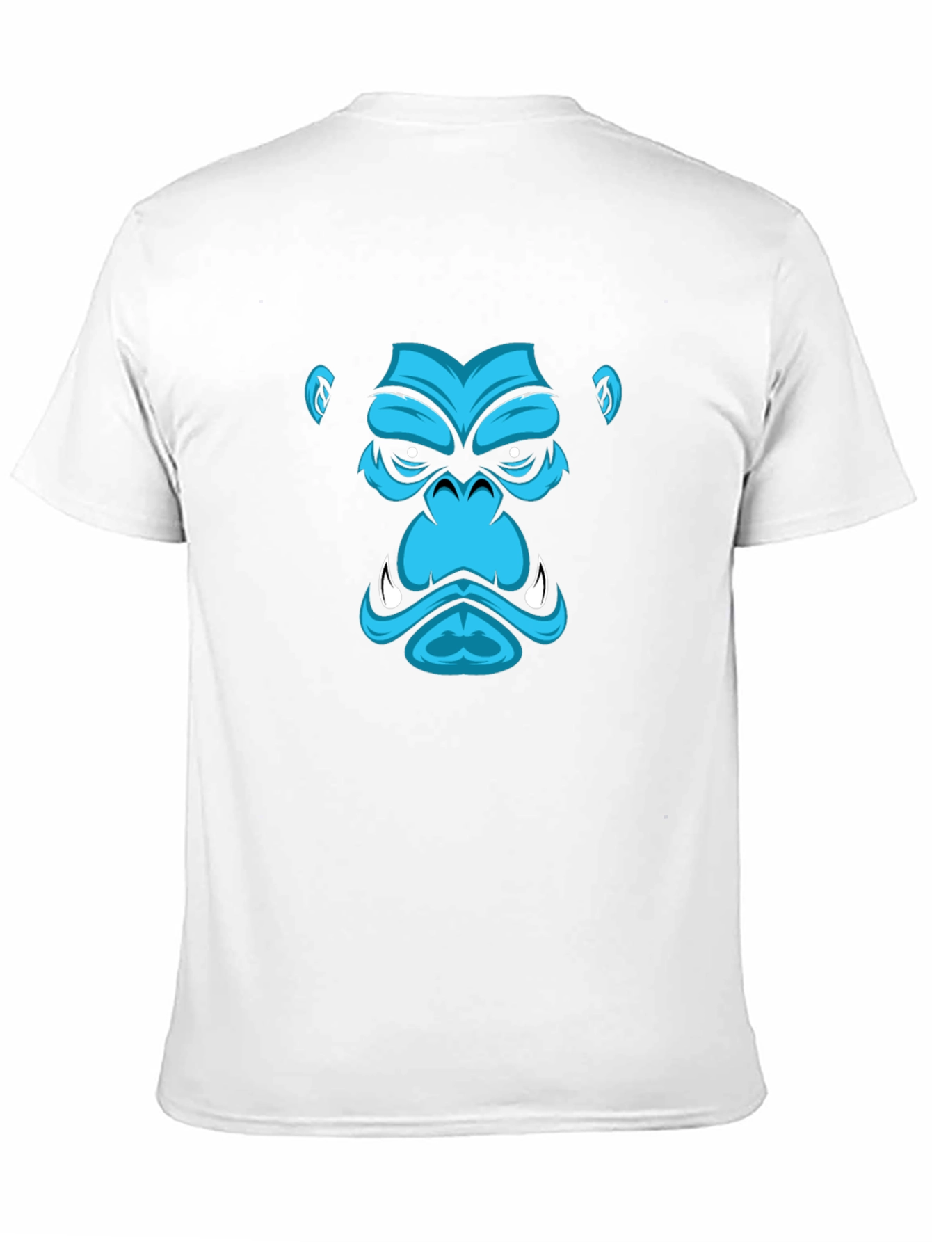 Blue Gorilla Graphic Print Black T-Shirt