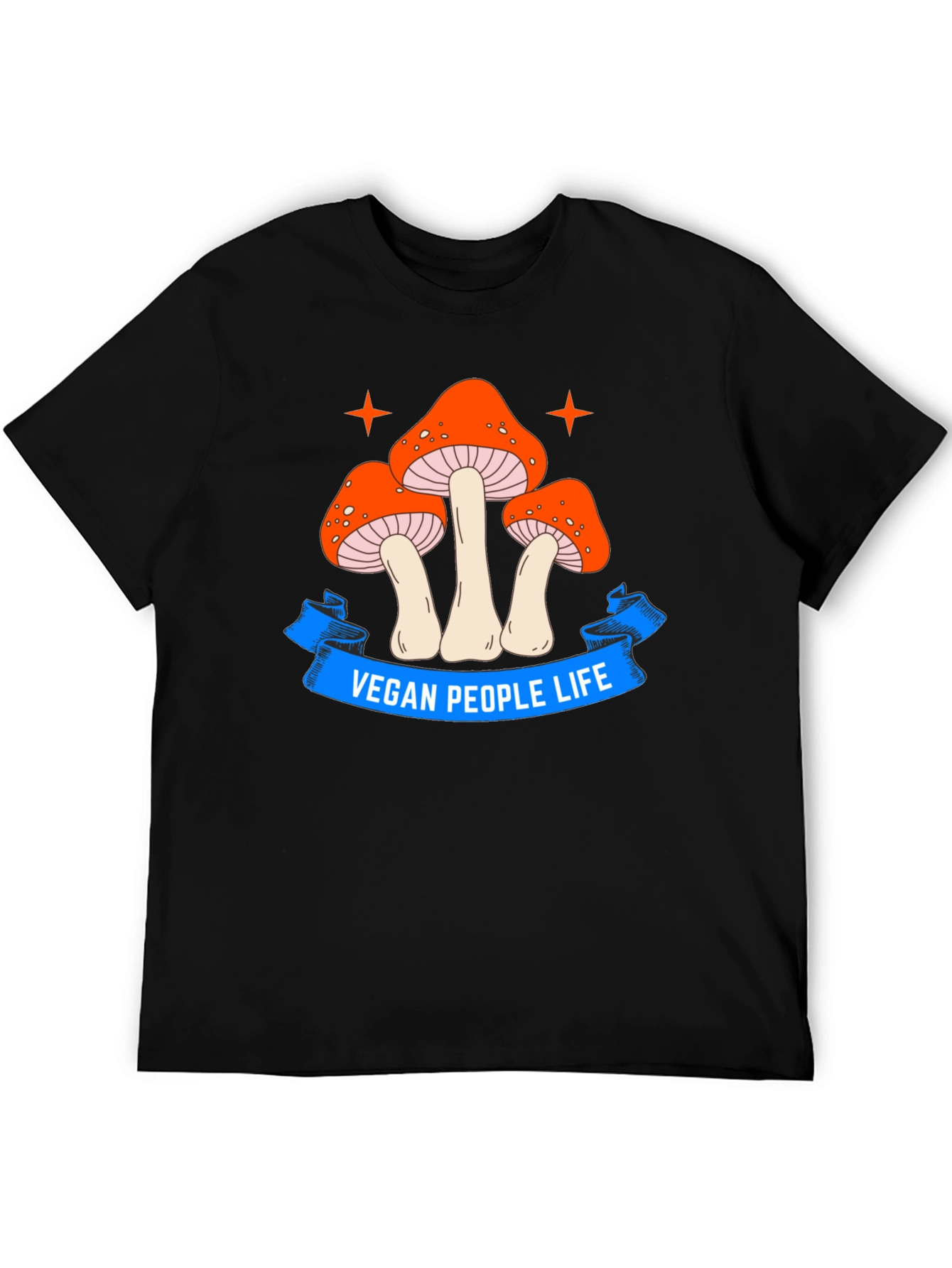 Vegan Life Mushroom Graphic T-Shirt