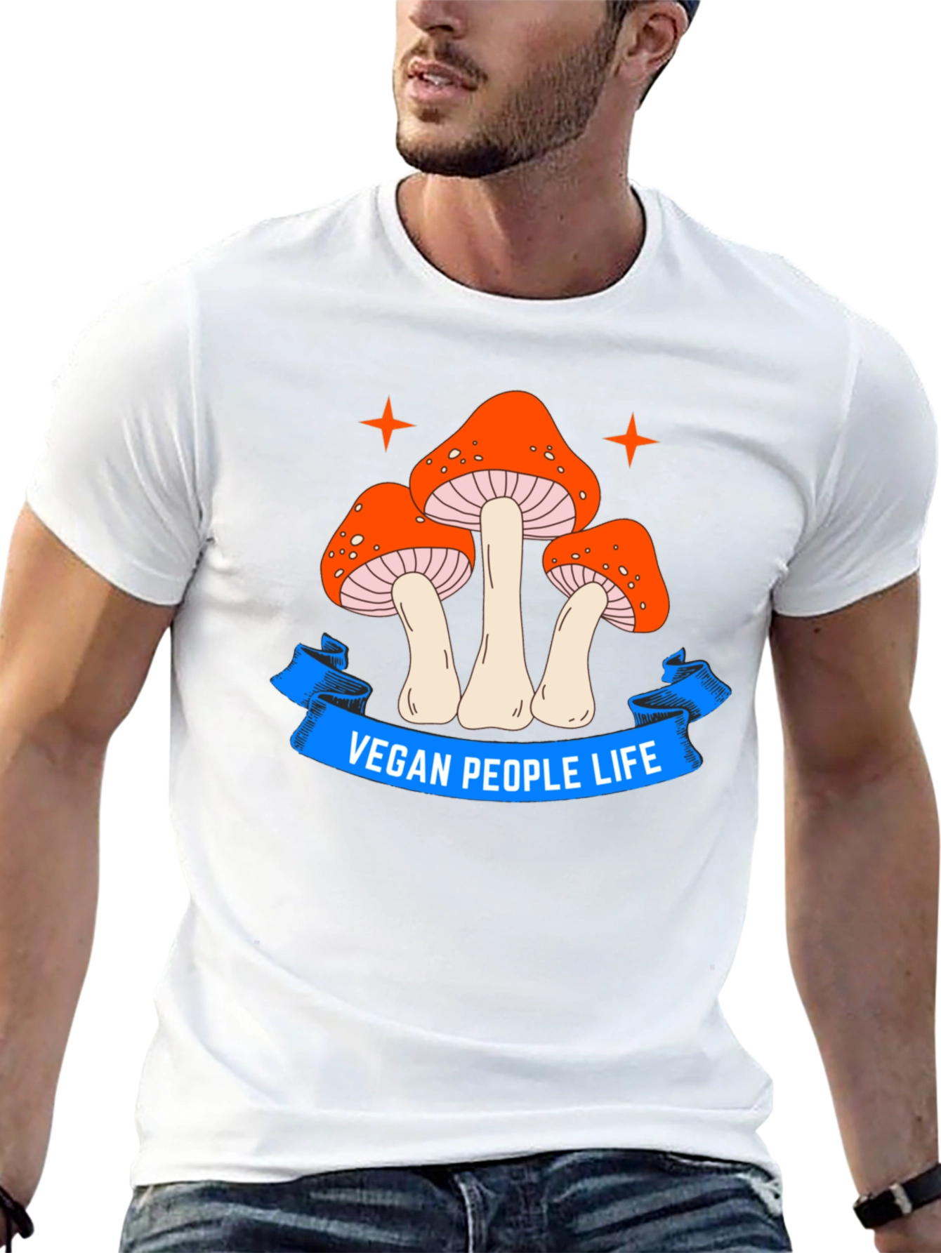 Vegan Life Mushroom Graphic T-Shirt