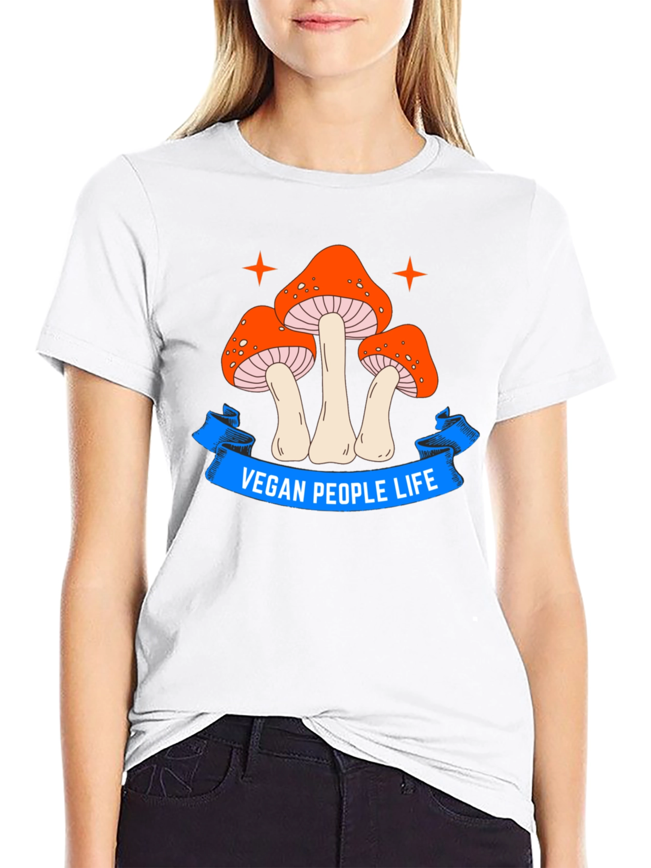 Vegan Life Mushroom Graphic T-Shirt