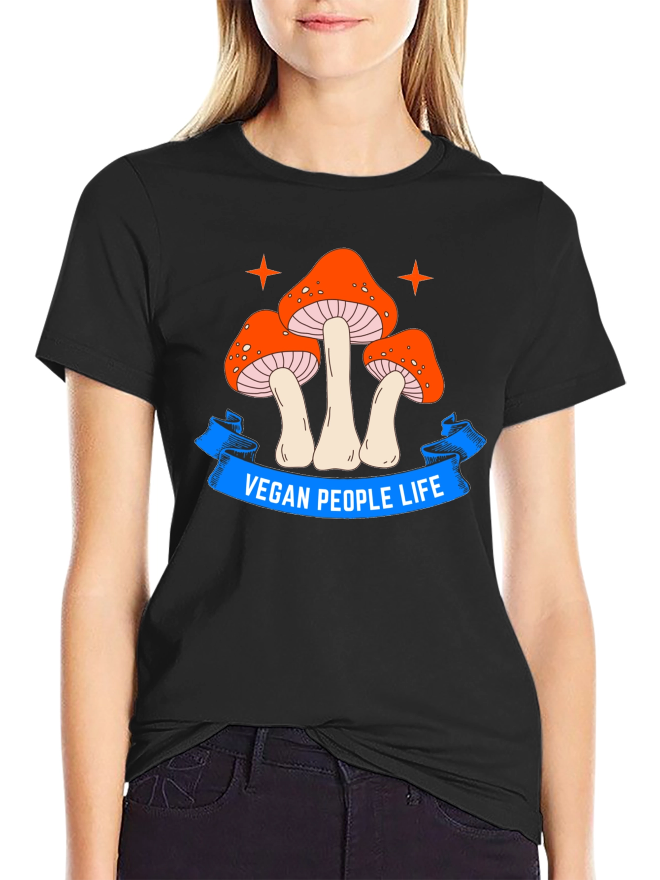 Vegan Life Mushroom Graphic T-Shirt