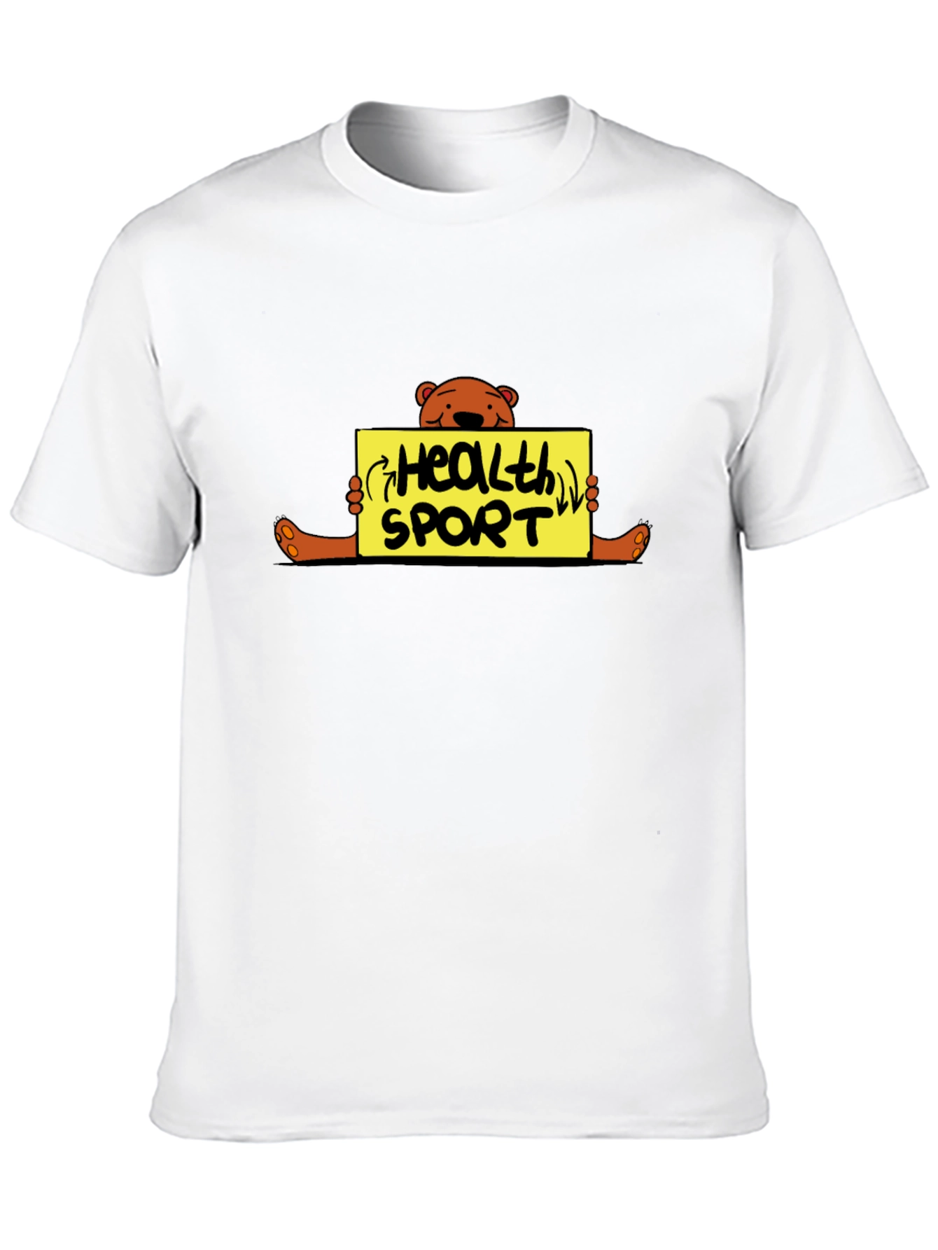 Health Sport Bear Graphic T-Shirt - Black Unisex