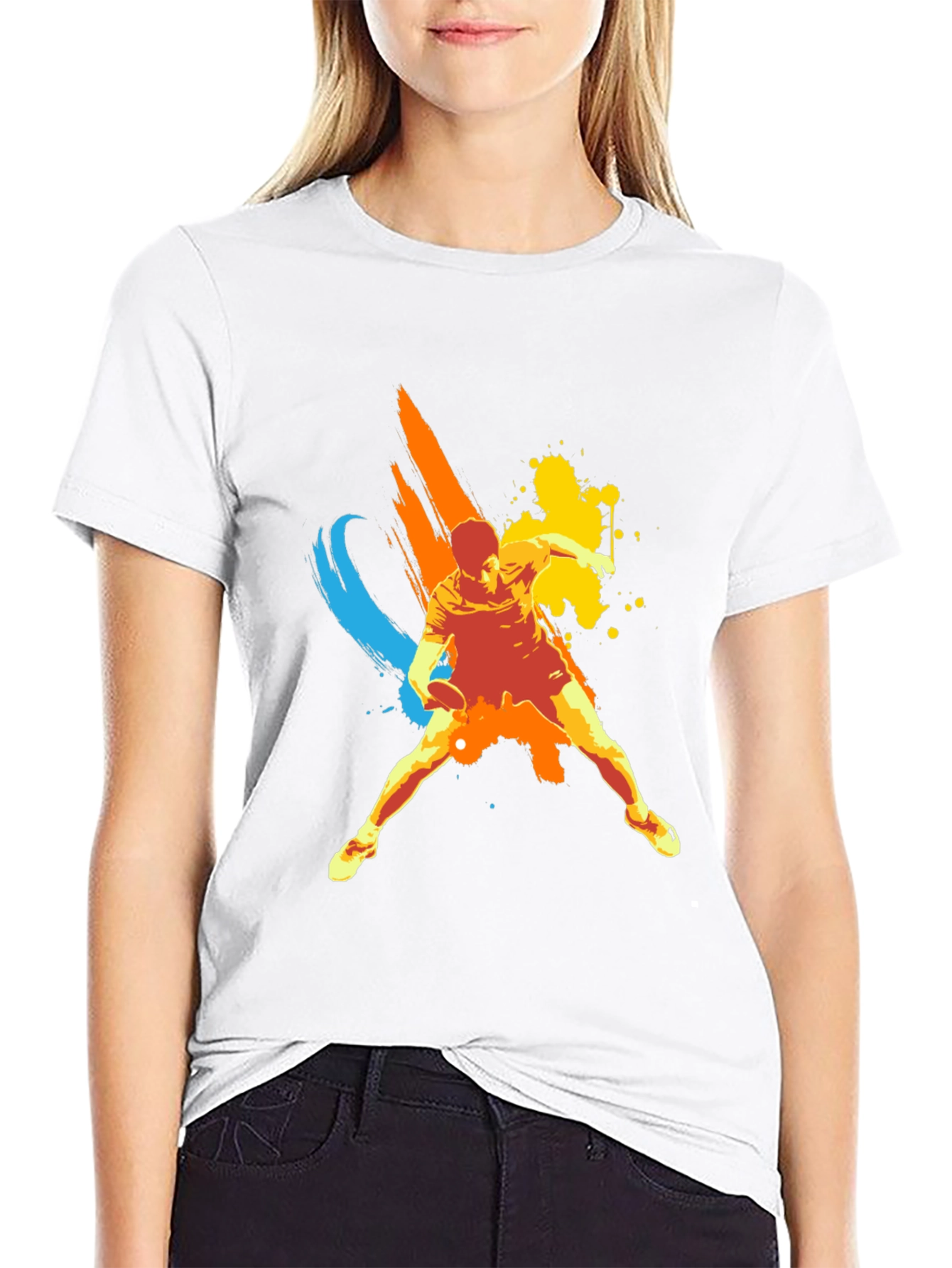 Dynamic Table Tennis Graphic Tee - Black