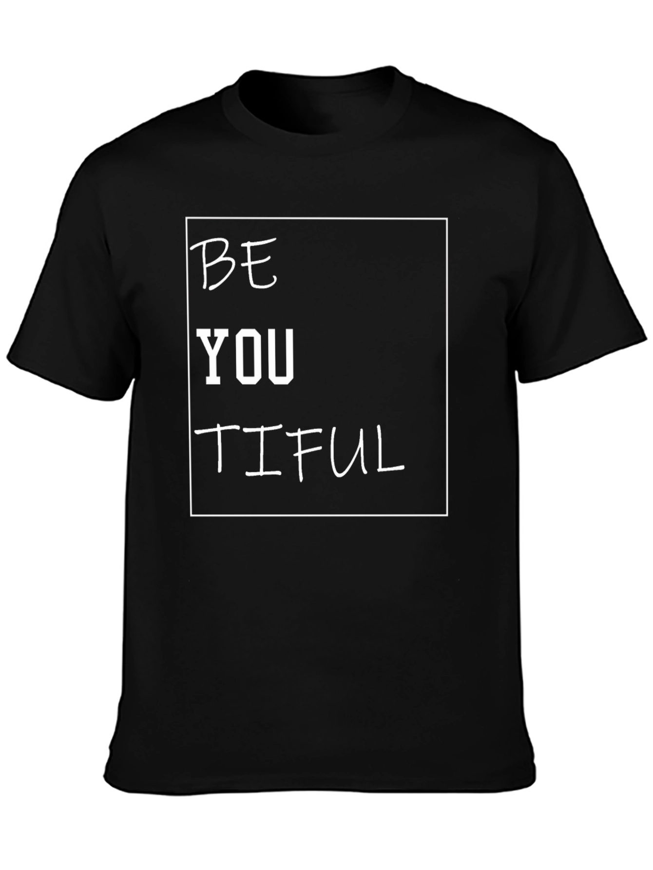 Be YOU TIFUL Black Graphic T-Shirt