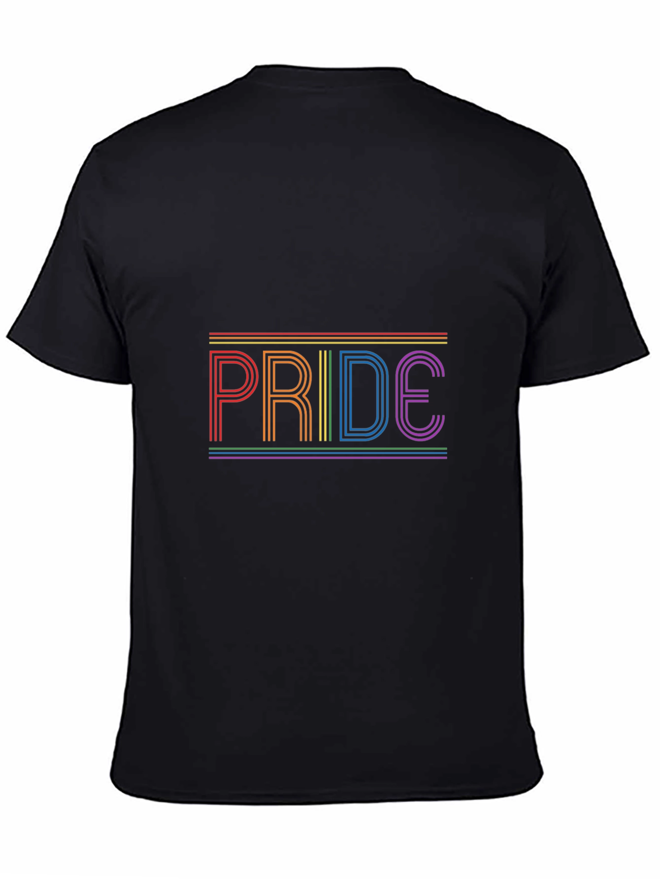 Pride Rainbow Stripe T-Shirt - Black