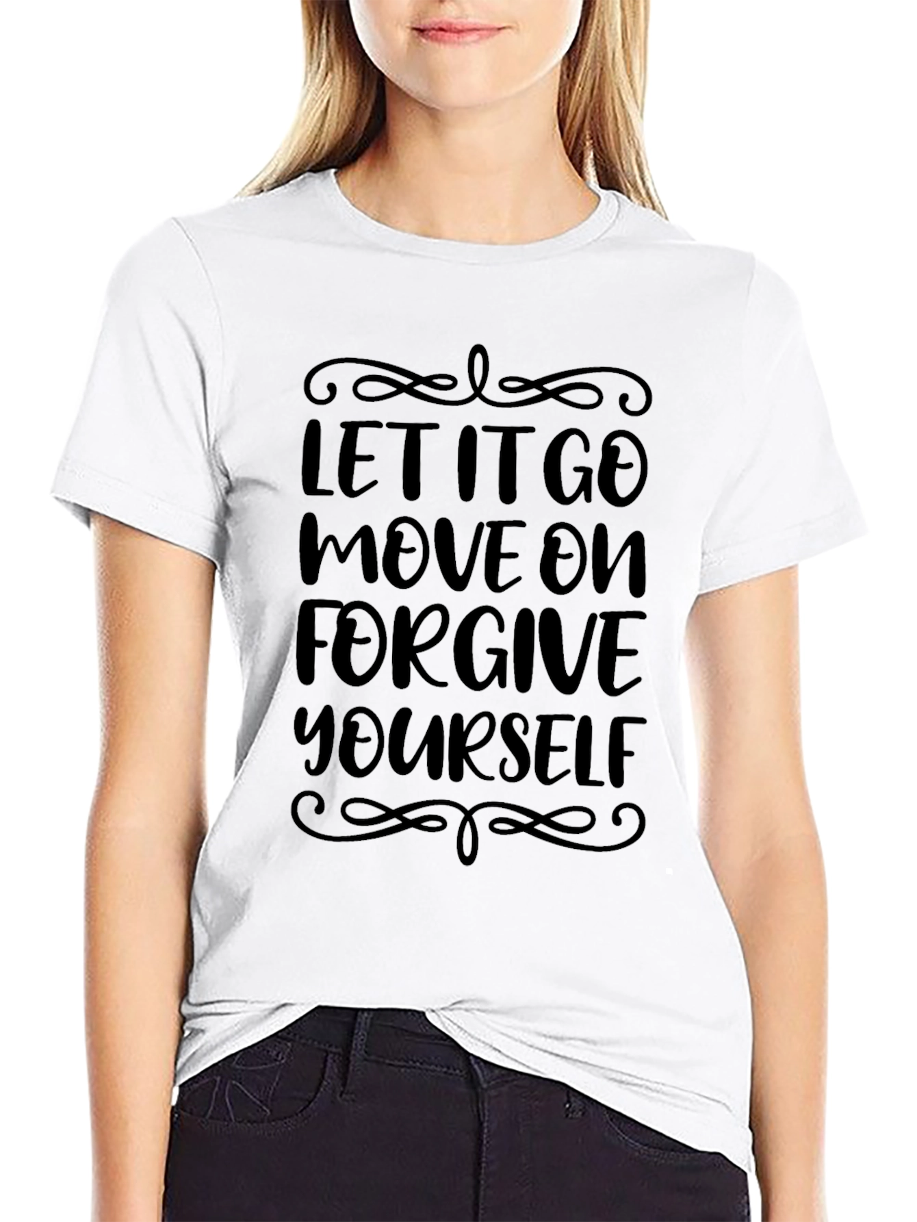 Inspirational Black T-Shirt: Let It Go