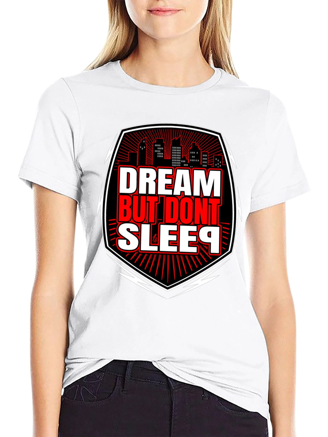 Dream But Dont Sleep Graphic Tee - Black