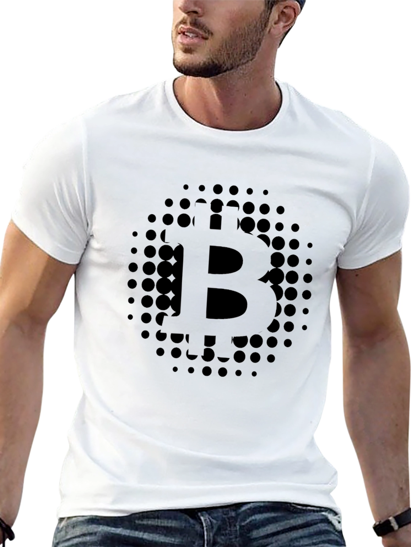 Bitcoin Dot Matrix Graphic Tee - Black Crypto Shirt