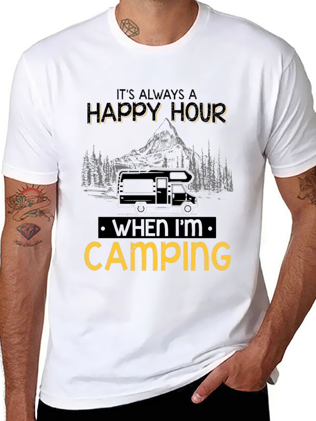 Happy Hour Camping Graphic Tee
