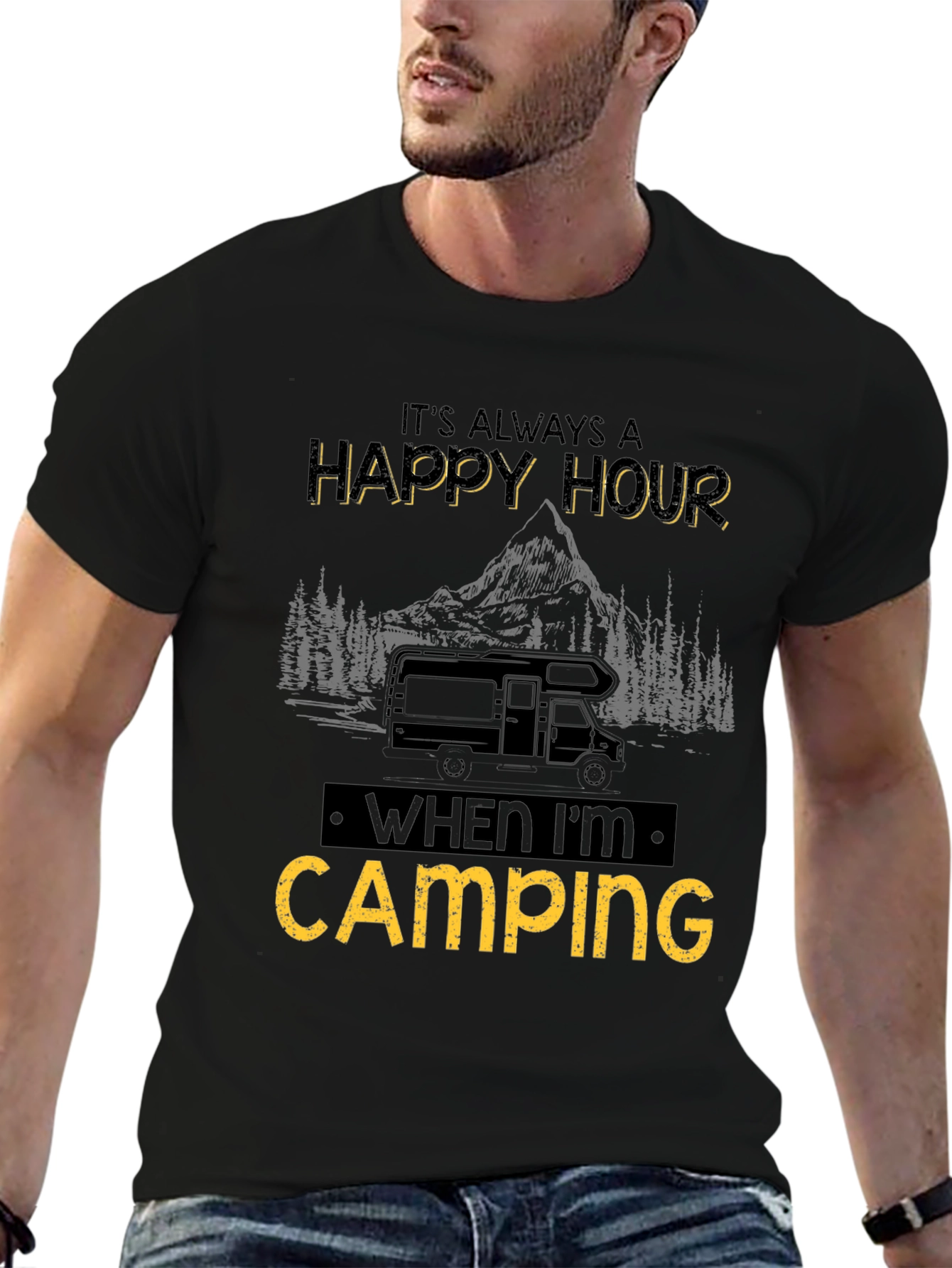 Happy Hour Camping Graphic Tee