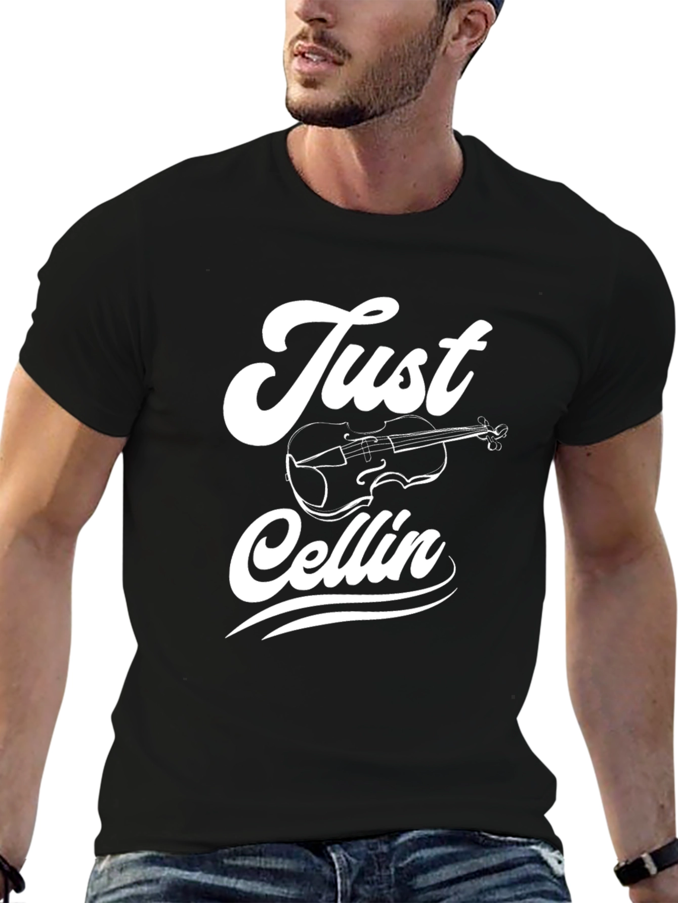 Just Cellin Black Graphic Tee