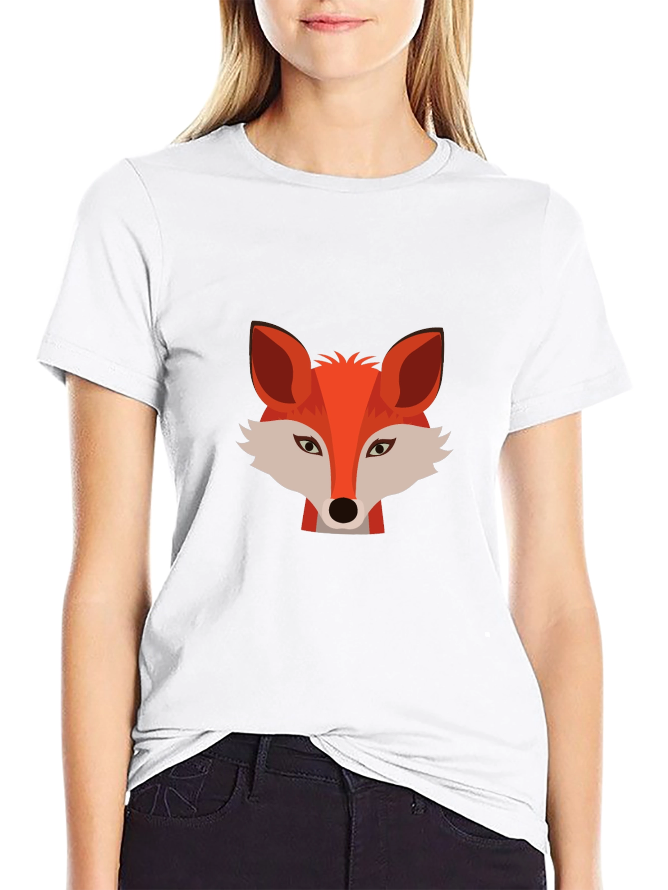 Stylish Fox Graphic Black T-Shirt