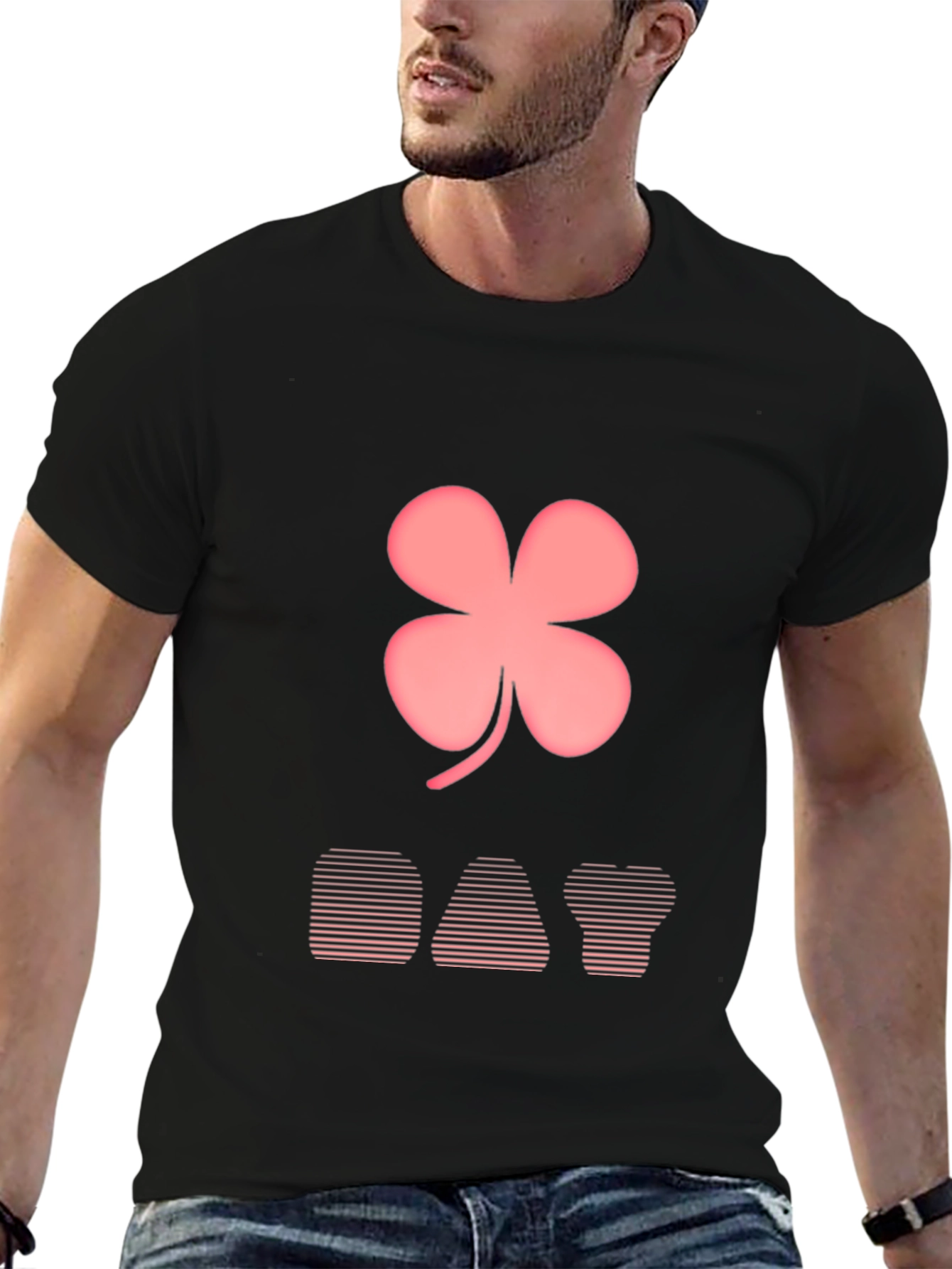 Lucky Day T-Shirt: Pink Clover Design
