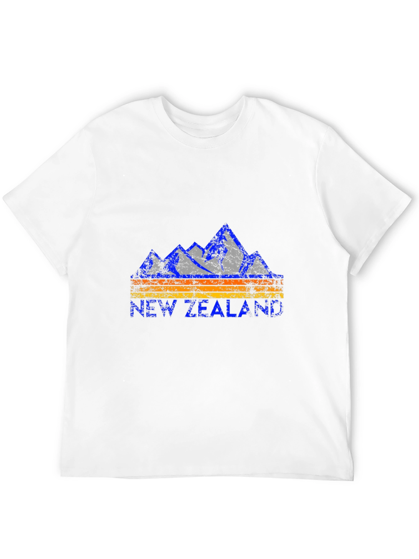 New Zealand Mountains Graphic Tee - Black Cotton T-Shirt
