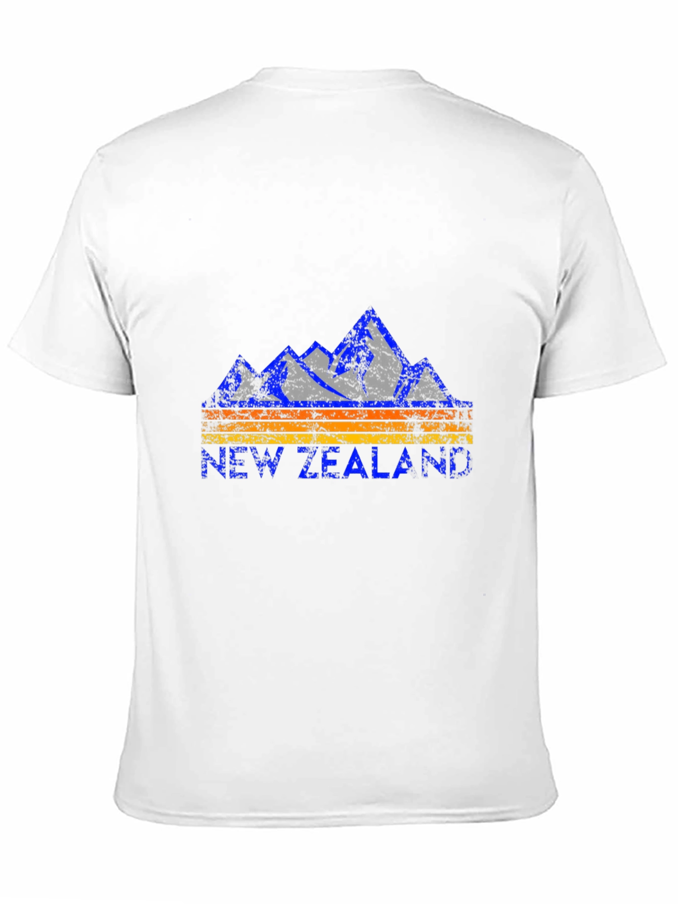 New Zealand Mountains Graphic Tee - Black Cotton T-Shirt