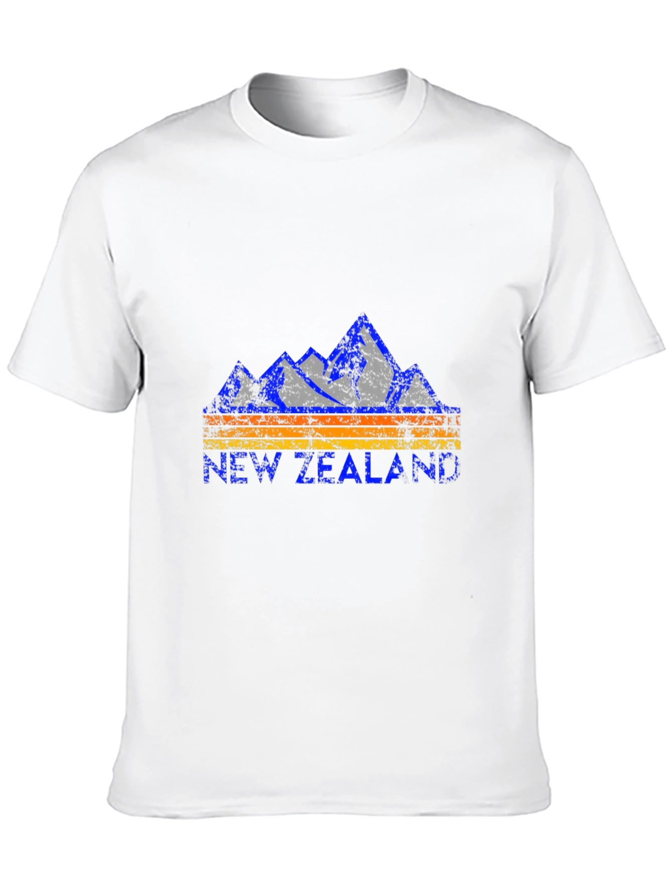 New Zealand Mountains Graphic Tee - Black Cotton T-Shirt