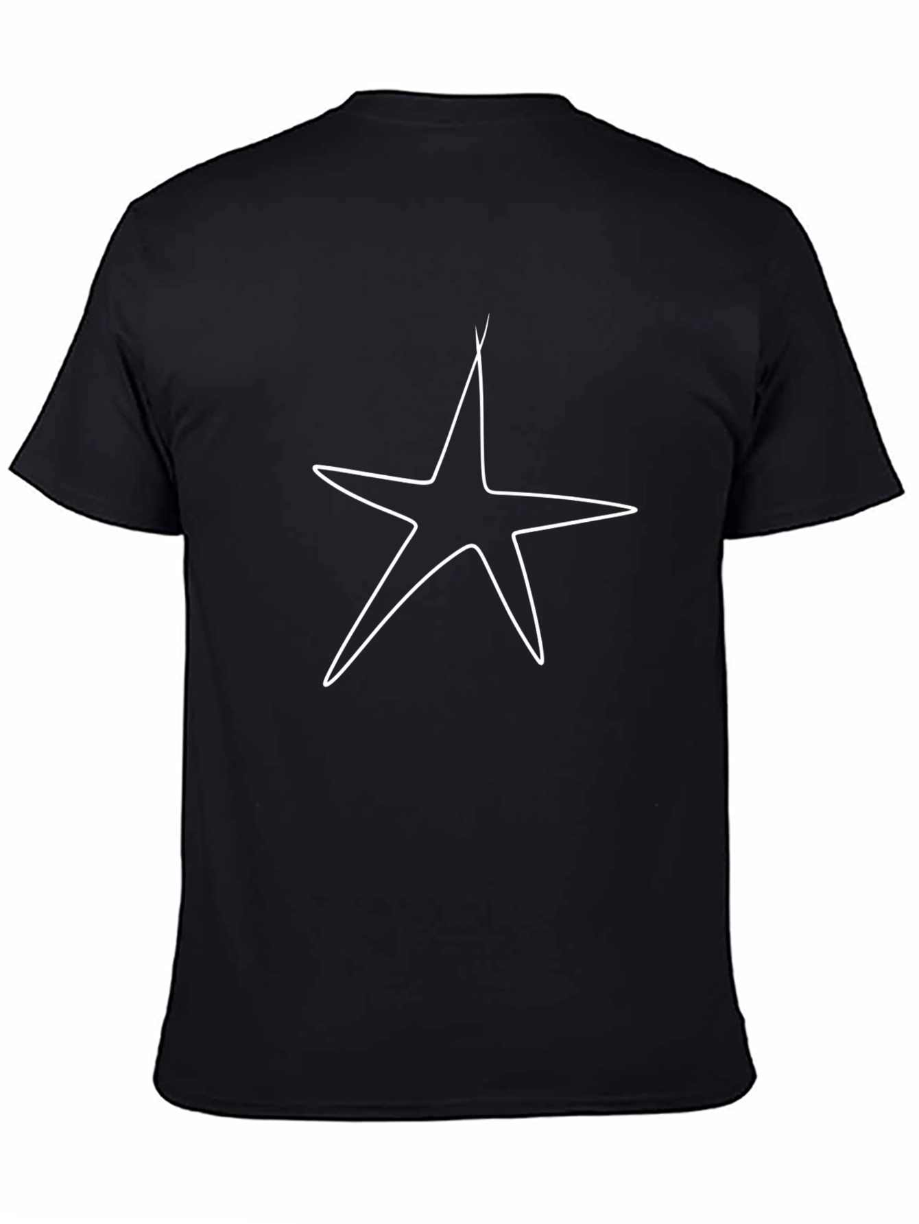 Star Outline Graphic Tee - Black