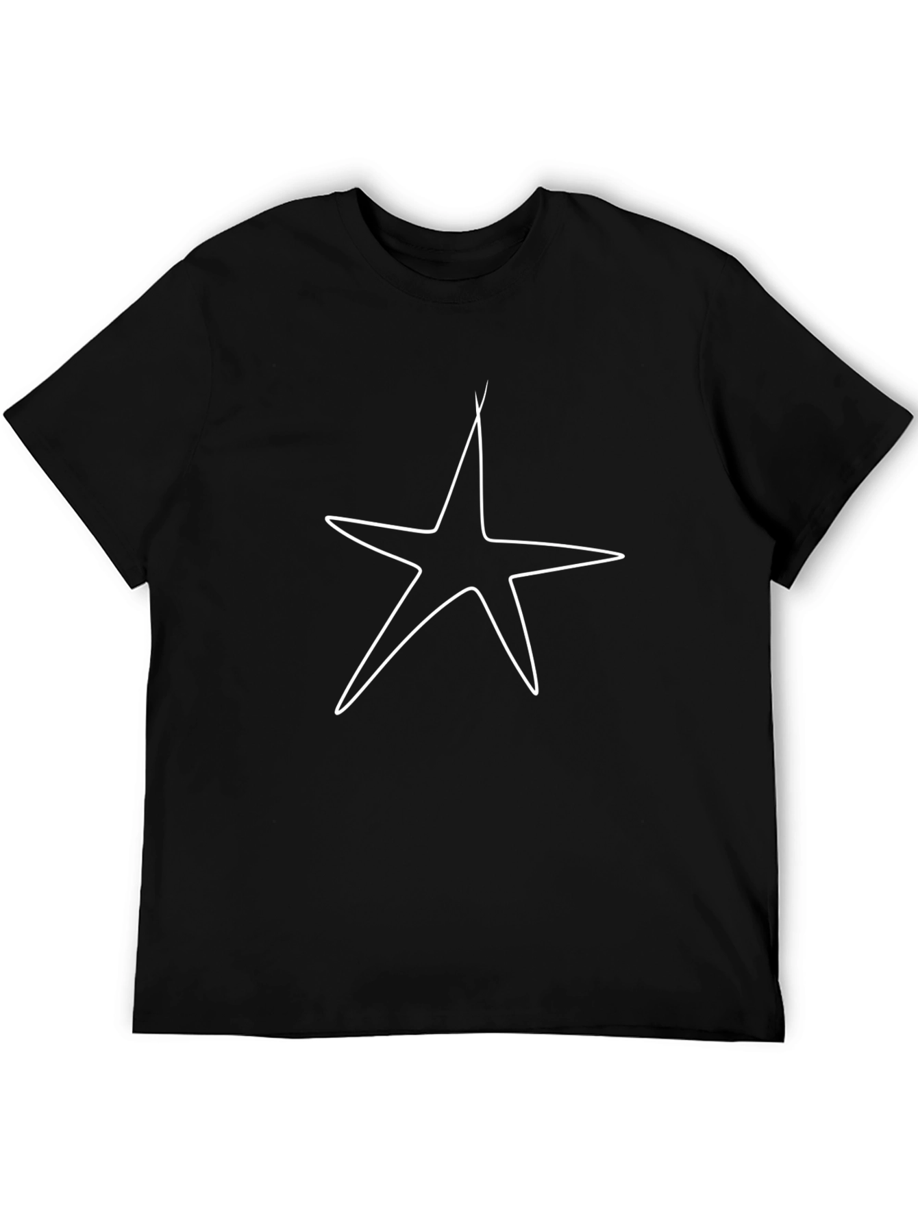 Star Outline Graphic Tee - Black