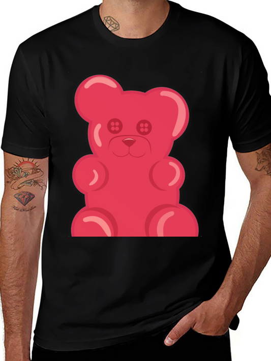 Gummy Bear Graphic Tee - Black Cotton T-Shirt