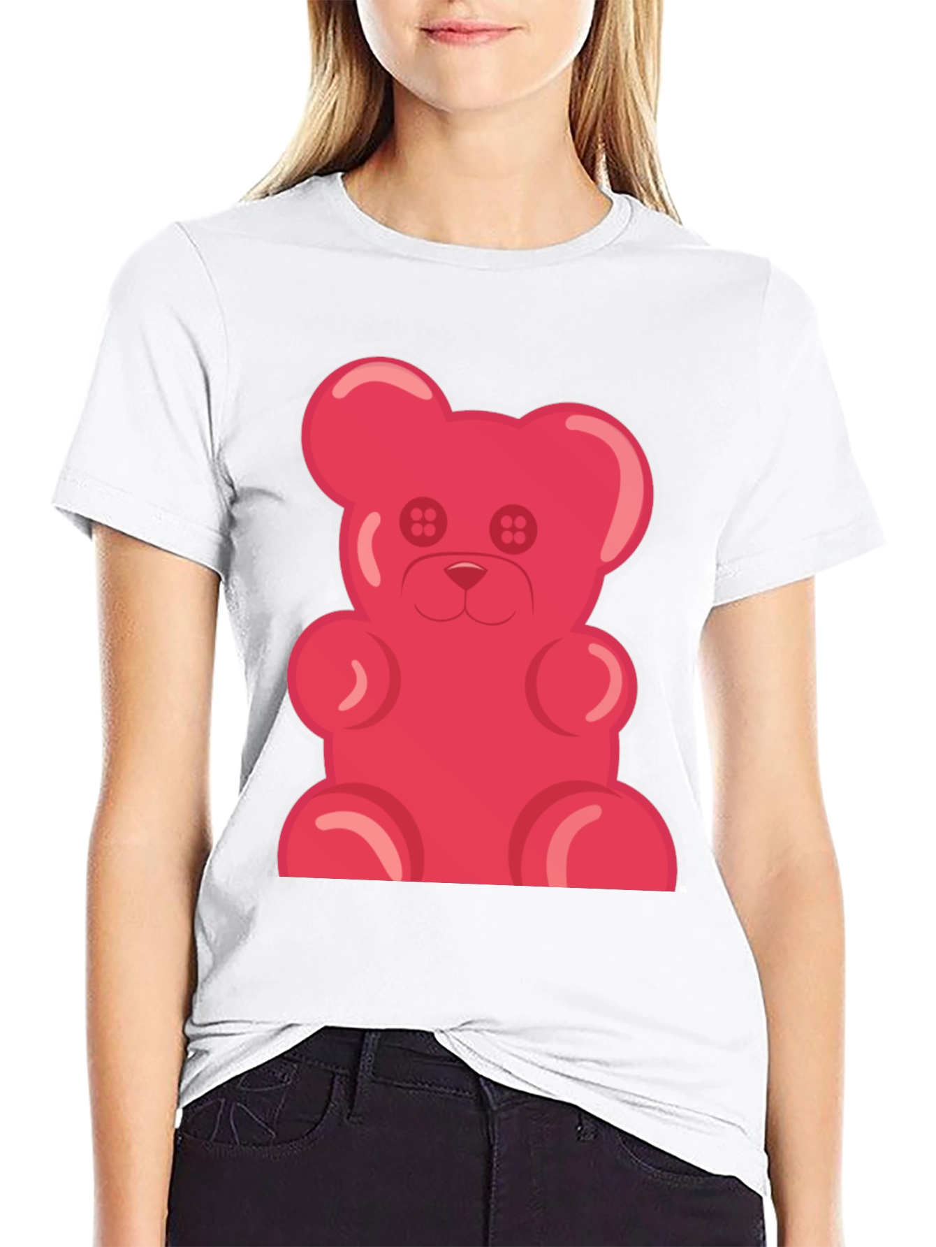 Gummy Bear Graphic Tee - Black Cotton T-Shirt