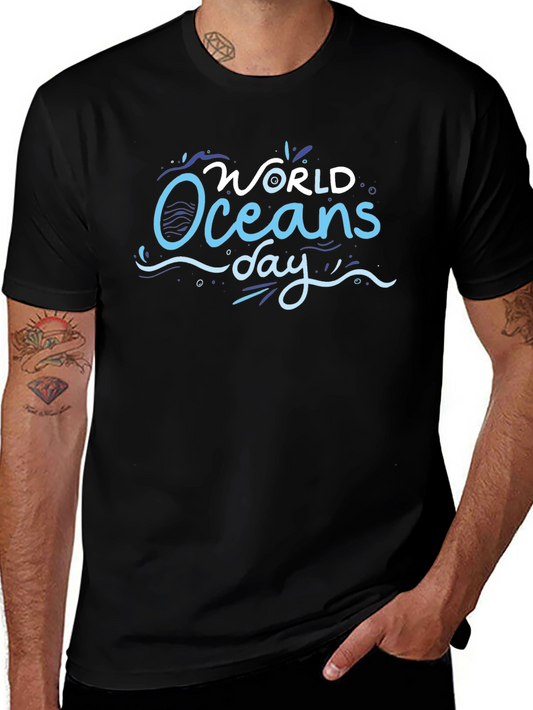 World Oceans Day Black Graphic Tee