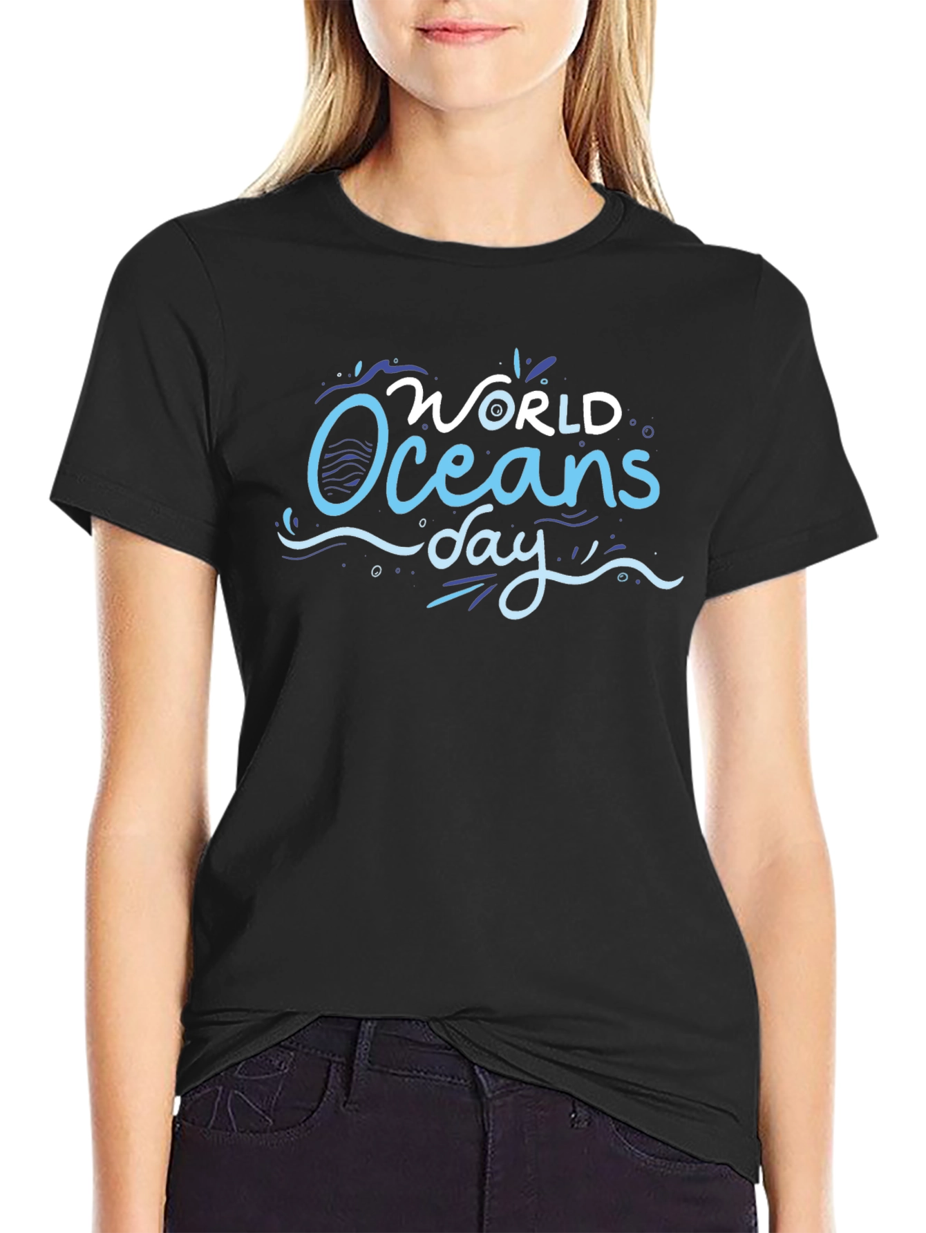 World Oceans Day Black Graphic Tee