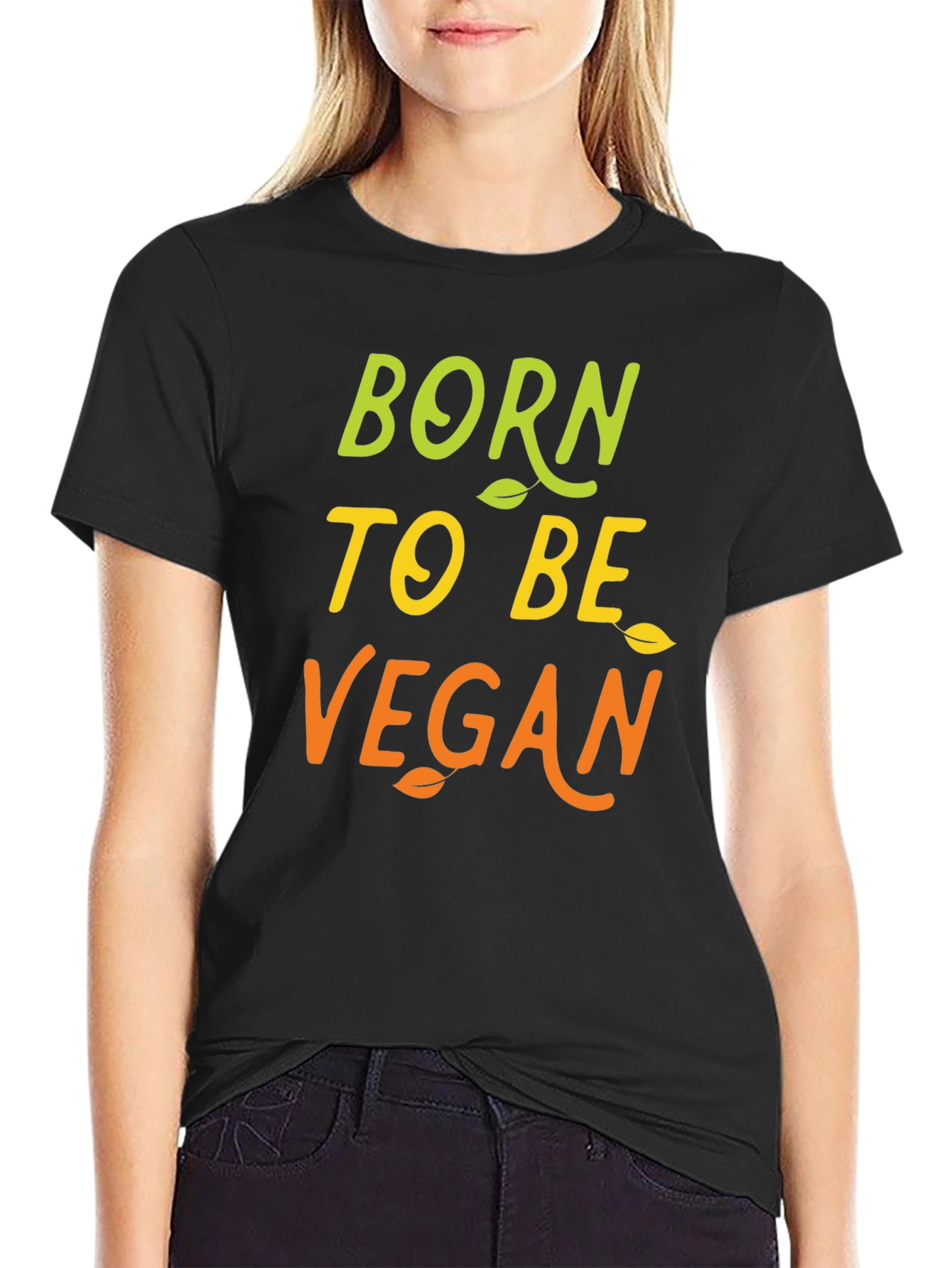 Born to be Vegan Black Graphic Tee