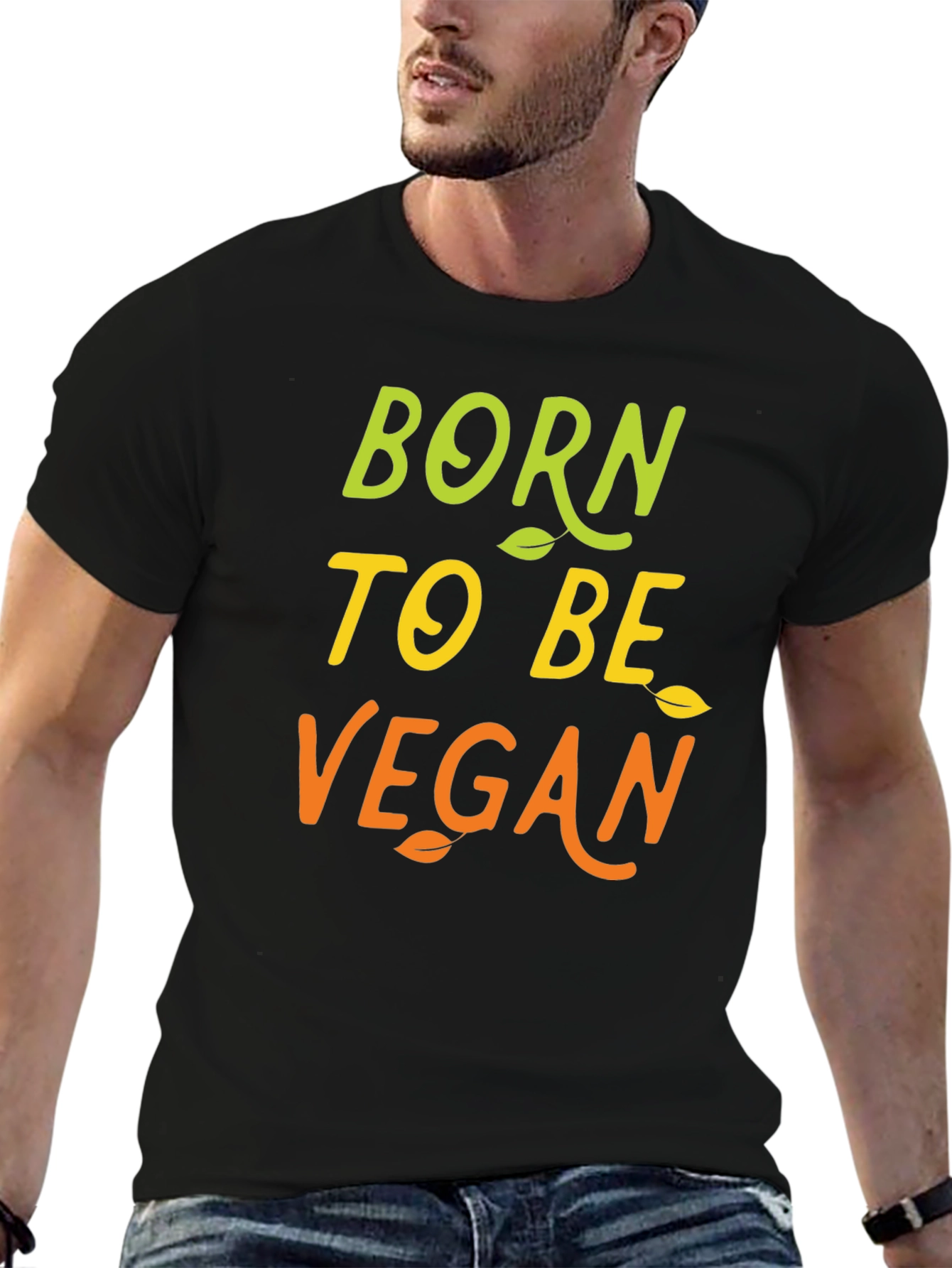 Born to be Vegan Black Graphic Tee