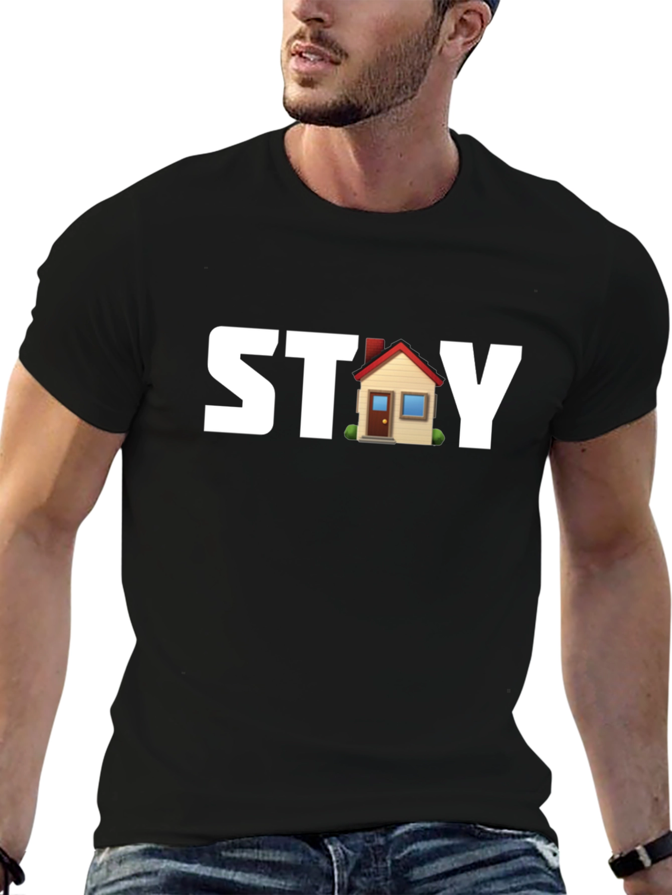 Stay Home Black T-Shirt