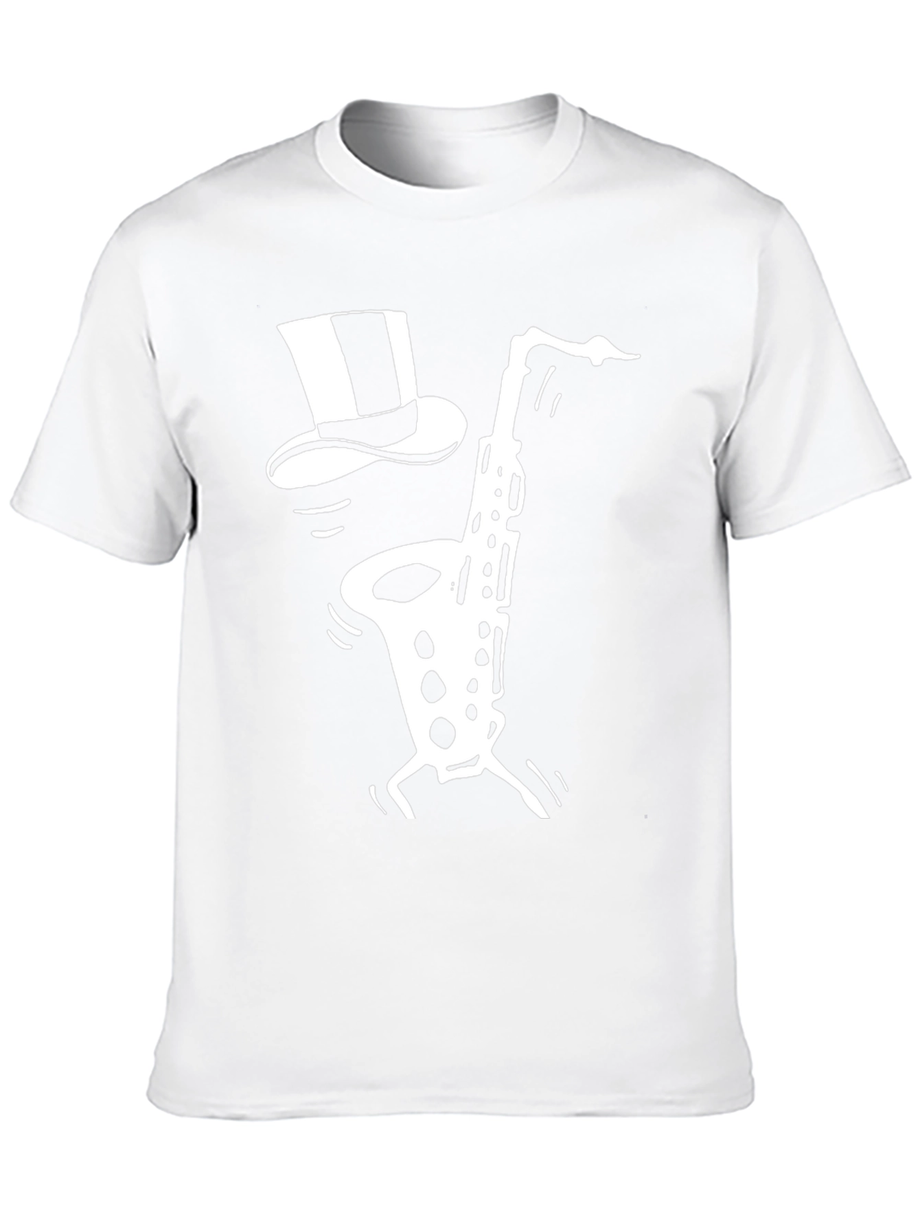 Cool Saxophone Top Hat Graphic Tee