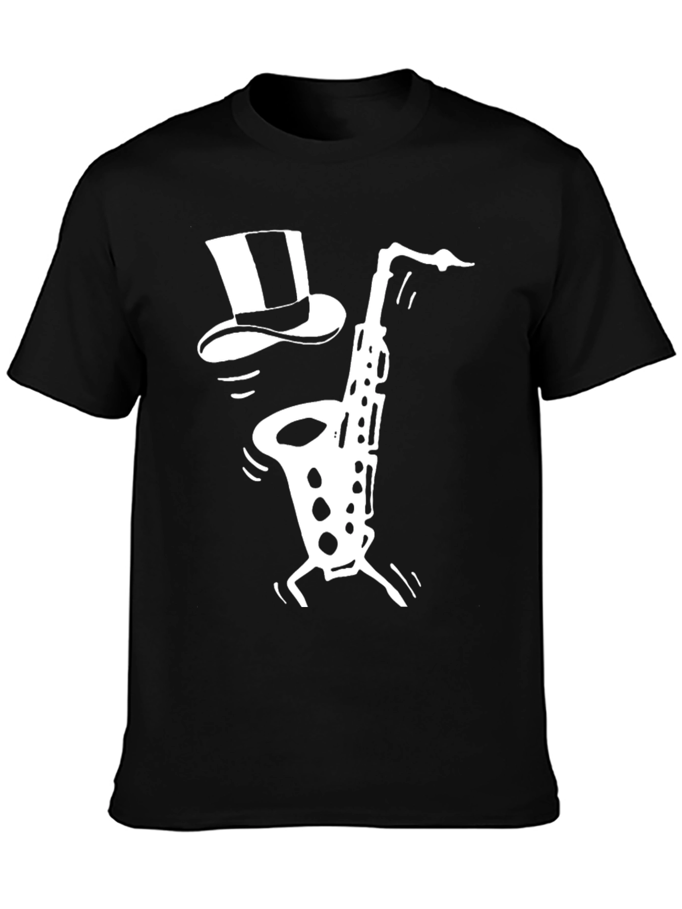 Cool Saxophone Top Hat Graphic Tee